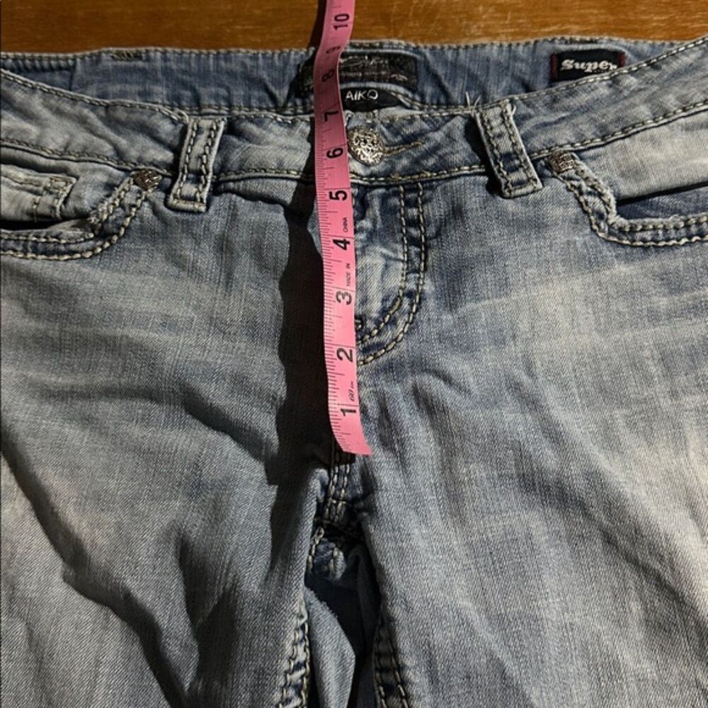 Silver Jeans Super Stretch Aiko Bootcut Low Rise Womens 32/33 Cotton Cowgirl - Picture 14 of 16